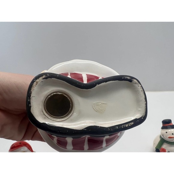 Vintage 3 Sets Christmas Salt & Pepper Shakers Snowmen Santa Chef Pair Ceramic - Picture 7 of 10